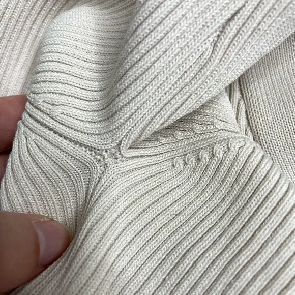 Zara Ecru Ribbed Knitted Crop Cardigan M - Picture 14 of 14